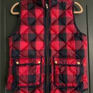 J. Crew Red and Blue Checkered Vest